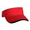 Brushed Cotton Twill Wave Visor w/ Contrast Trim (Red/Black)